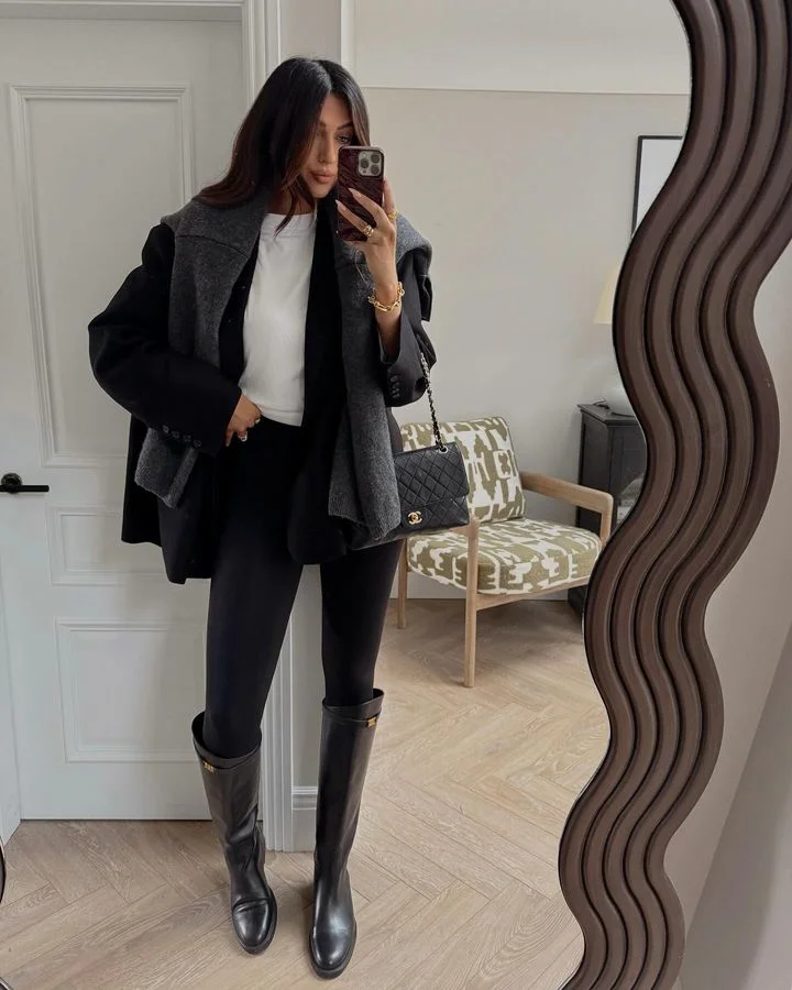 Winter leggings outfit